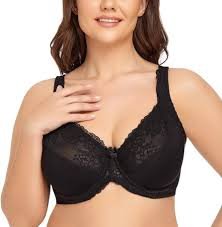 黒レースの女性用ブラジャー